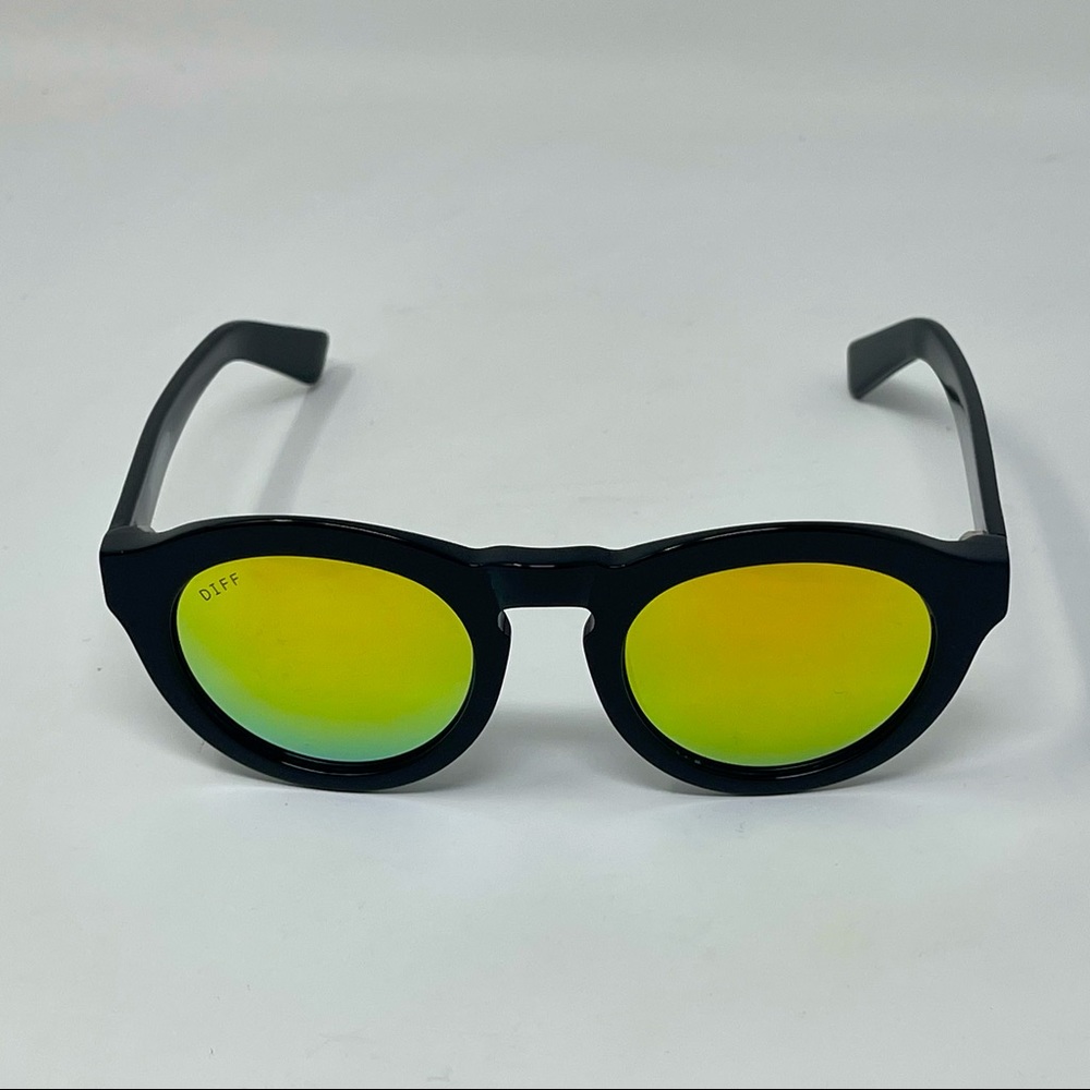 Diff Sunglasses Dime Black Frame Mirrored Yellow … - image 1